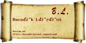 Becsák Lóránt névjegykártya