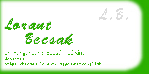 lorant becsak business card